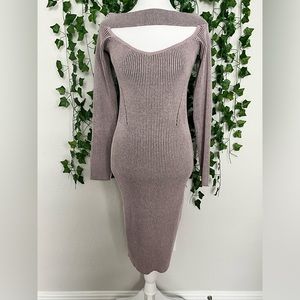 Fashion Nova XL Midi Dress Blush and Black Color